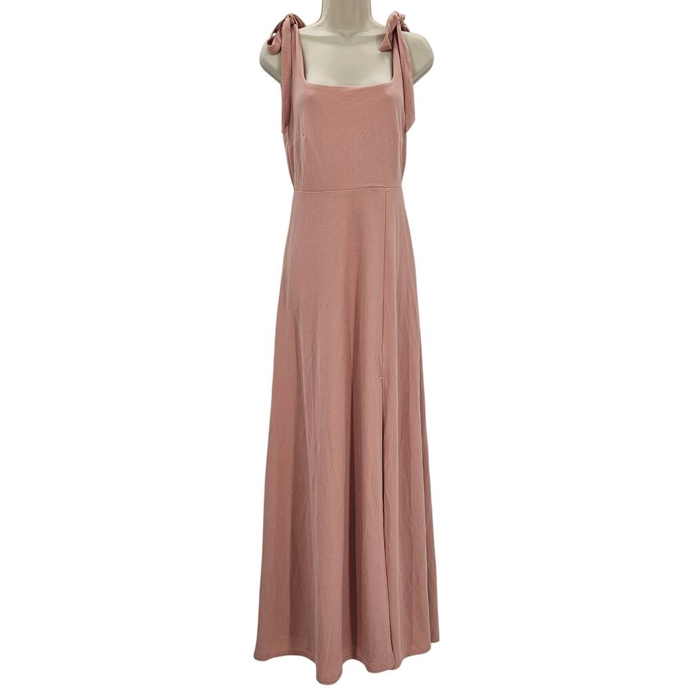 Birdy Grey Womans size S Alex Square Neck Crepe Formal Dress Gown Dusty Rose NEW